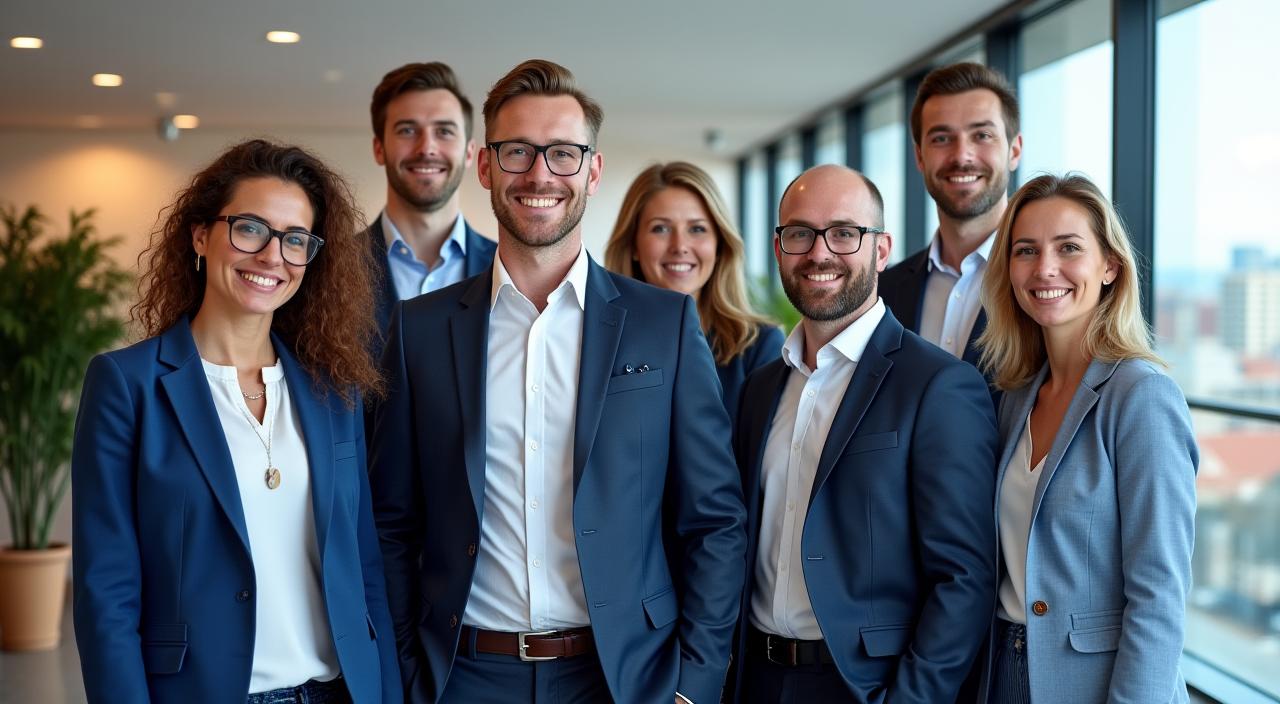 Equipo profesional y diverso de Iberian Swift en su oficina de Barcelona.